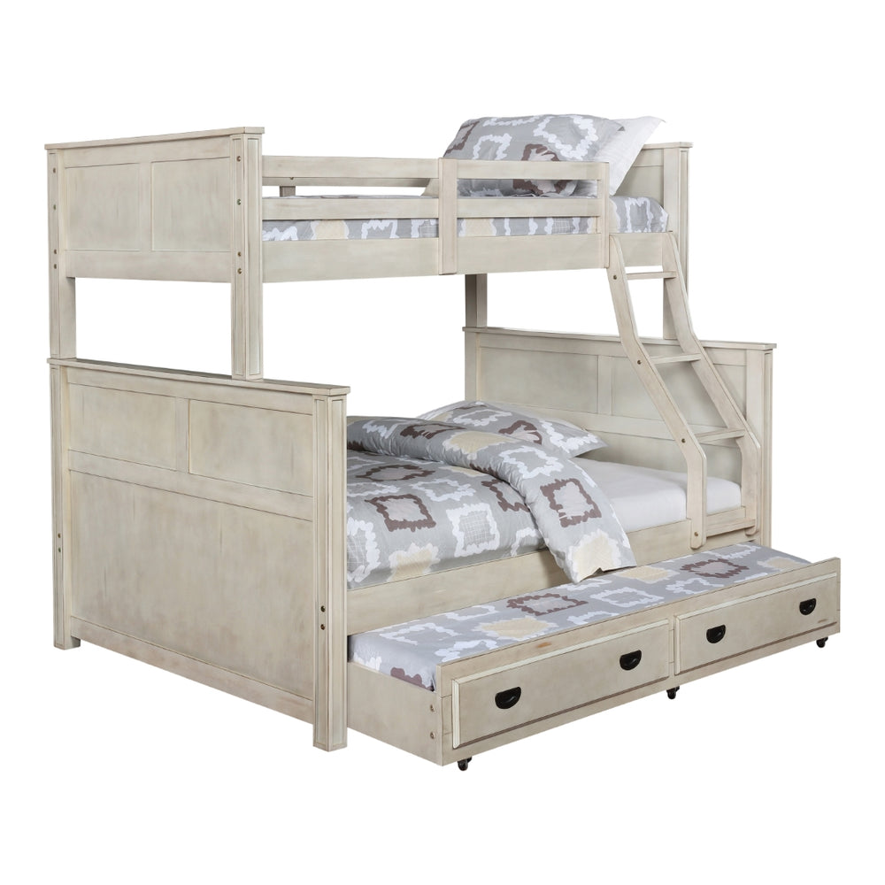 Montrose Modern Rustic Trundle Bed in Hand-Brushed Antique White – Versatile Sleep Solution!