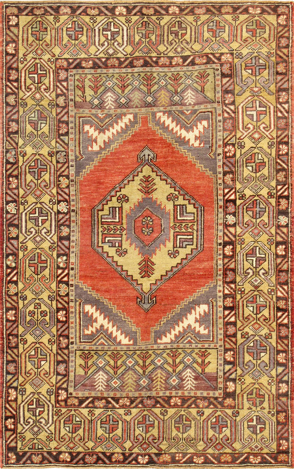 Pasargad Vintage Oushak Collection Coral Lamb's Wool Area Rug 046175-PASARGAD
