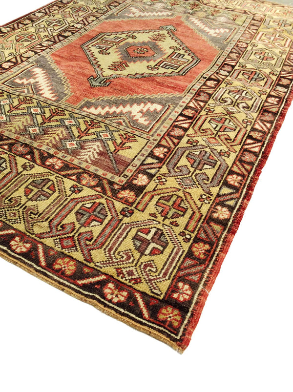 Pasargad Vintage Oushak Collection Coral Lamb's Wool Area Rug 046175-PASARGAD