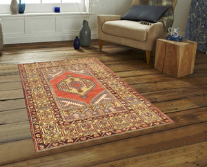 Pasargad Vintage Oushak Collection Coral Lamb's Wool Area Rug 046175-PASARGAD