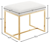 Monroe Faux Leather / Stainless Steel / Foam Contemporary Gold Ottoman / Stool - 22.5" W x 16.5" D x 18.5" H