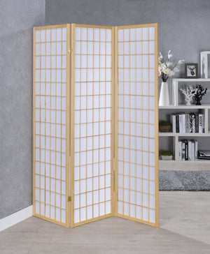 Contemporary 3-Panel Folding Screen - Stylish Room Divider with Elegant White Panels for Privacy