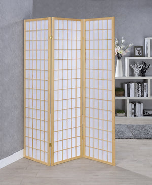 Contemporary 3-panel Folding Screen and White