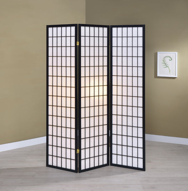 Contemporary 3-Panel Folding Screen - Stylish Room Divider with Elegant White Panels for Privacy