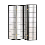 Contemporary 4-Panel Folding Screen - Versatile Black Frame with Stylish White Paper Panels