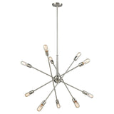 Delphine 33'' Wide 10-Light Chandelier - Satin Nickel