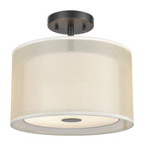 Ashland 12'' Wide 2-Light Semi Flush Mount - Matte Black