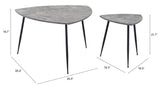 Zuo Modern Set MDF, Steel Modern Commercial Grade Accent Table Set Gray, Black MDF, Steel