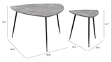English Elm EE2662 MDF, Steel Modern Commercial Grade Accent Table Set Gray, Black MDF, Steel