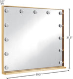 Hollywood Glass / Stainless Steel Contemporary Gold Mirror - 39.5" W x 3.5" D x 31.5" H