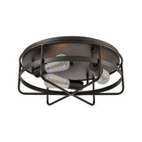 Wickshire 16'' Wide 3-Light Flush Mount - Matte Black