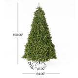 9-foot Fraser Fir Pre-Lit Clear LED Hinged Artificial Christmas Tree
