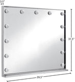 Hollywood Iron Contemporary Chrome Mirror - 39.5" W x 3.5" D x 31.5" H