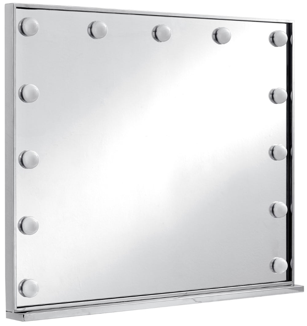 Hollywood Iron Contemporary Chrome Mirror - 39.5" W x 3.5" D x 31.5" H