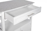 Cameron White Kitchen Cart with Granite Top