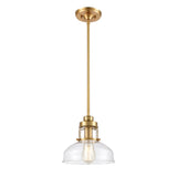 Manhattan Boutique 9'' Wide 1-Light Mini Pendant - Brushed Brass