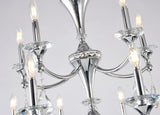Bethel Chrome Chandelier in Iron & Crystal