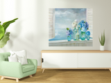 Ocean View with Flowers 3 Giclee Wrap Canvas Wall Art