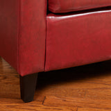 Preston Oxblood Red Bonded Leather Tub Club Chair Noble House