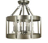 4-Light Satin Pewter/Polished Nickel Pantheon Semiflush