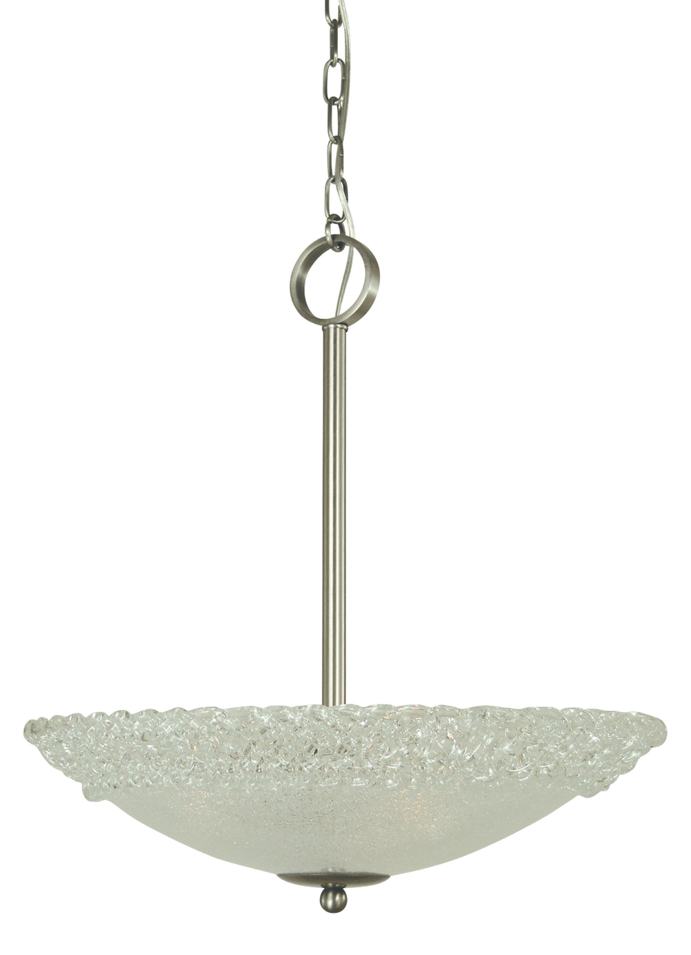 3-Light Brushed Nickel Brocatto 19" Pendant