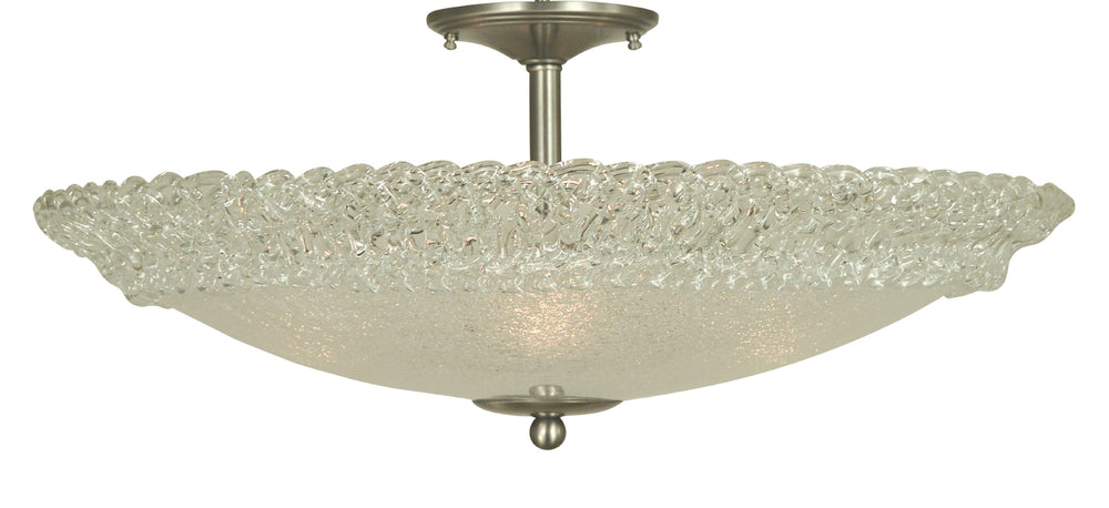 4-Light Brushed Nickel Brocatto 24" Semiflush