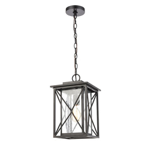 Carriage Light 9'' Wide 1-Light Outdoor Pendant - Matte Black