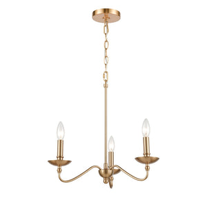 Wellsley 18'' Wide 3-Light Chandelier - Burnished Brass