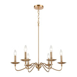 Wellsley 25'' Wide 6-Light Chandelier - Burnished Brass