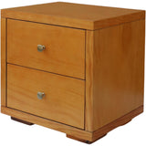 Moma Oak Wood Platform Twin Bed With Nightstand