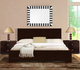 Moma Espresso Wood Platform Queen Bed With Two Nightstands