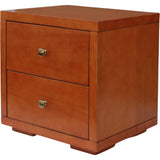 Moma Cherry Wood Platform Full Bed With Nightstand