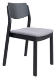 Zuo Modern Desdamona 100% Polyester, Rubberwood Scandinavian Commercial Grade Dining Chair Set - Set of 2 Gray, Black 100% Polyester, Rubberwood