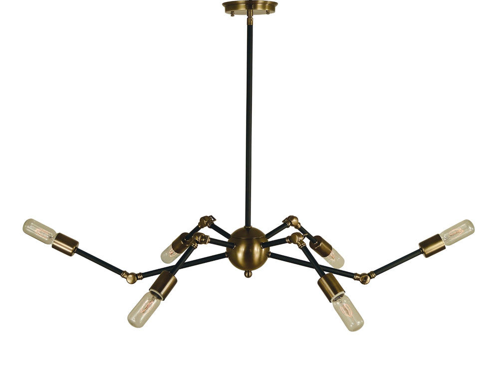 6-Light Antique Brass/Matte Black Felix Island