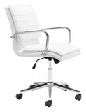 Zuo Modern Partner 100% Polyurethane, Plywood, Steel Modern Commercial Grade Office Chair White, Chrome 100% Polyurethane, Plywood, Steel