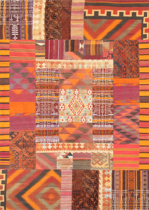 Pasargad Patchwork Collection Hand-Knotted Lamb's Wool Area Rug 046901-PASARGAD