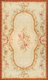 Antique Abusson Collection Beige Lamb's Wool Area Rug