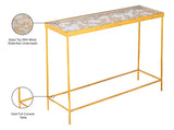 Butterfly Glass / Iron Contemporary Gold Console Table - 40" W x 12.25" D x 30" H