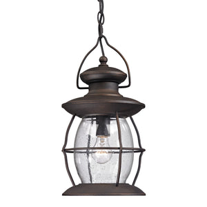 Village Lantern 8'' Wide 1-Light Outdoor Pendant - Weathered Charcoal