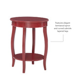 Red Round Table With Shelf