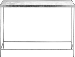 Butterfly Glass / Iron Contemporary Silver Console Table - 40" W x 12.25" D x 30" H
