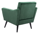 Zuo Modern Bastille 100% Polyester, Plywood, Rubberwood Modern Commercial Grade Accent Chair Green, Black 100% Polyester, Plywood, Rubberwood