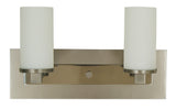 2-Light Satin Pewter/Polished Nickel Mercer Sconce