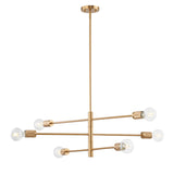 Module 34'' Wide 6-Light Chandelier - Burnished Brass