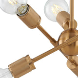 Module 15'' Wide 6-Light Semi Flush Mount - Burnished Brass