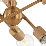 Module 15'' Wide 6-Light Semi Flush Mount - Burnished Brass