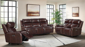 Intercon Wainwright Contemporary Dual-Power Recliner | Reddish Brown WW-RC-140DPR-RBN-C WW-RC-140DPR-RBN-C