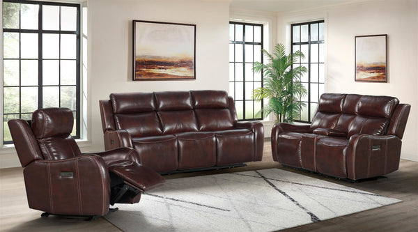 Intercon Wainwright Contemporary Dual-Power Recliner | Reddish Brown WW-RC-140DPR-RBN-C WW-RC-140DPR-RBN-C