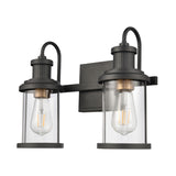 Millburn 15'' Wide 2-Light Vanity Light - Matte Black