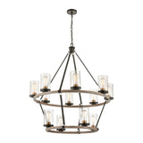 Geringer 36'' Wide 12-Light Chandelier - Charcoal